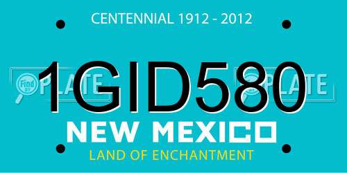 1GID580 New Mexico License Plate