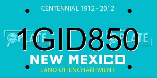 1GID850 New Mexico License Plate