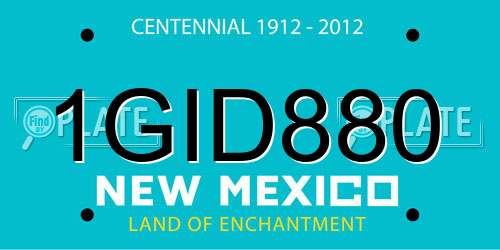 1GID880 New Mexico License Plate