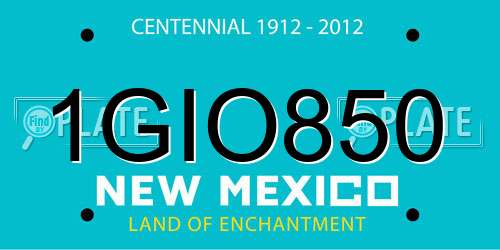 1GIO850 New Mexico License Plate