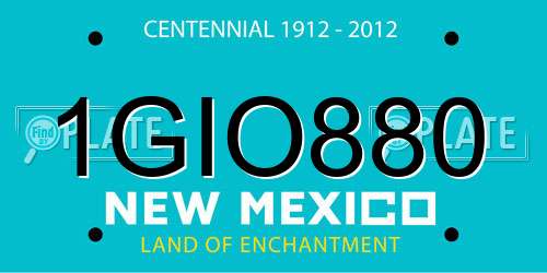 1GIO880 New Mexico License Plate