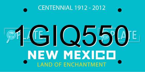 1GIQ550 New Mexico License Plate
