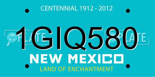 1GIQ580 New Mexico License Plate