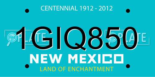1GIQ850 New Mexico License Plate