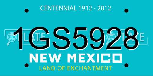 1GS5928 New Mexico License Plate