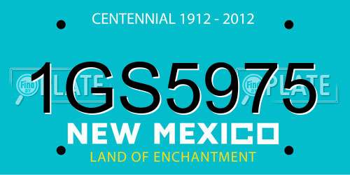 1GS5975 New Mexico License Plate