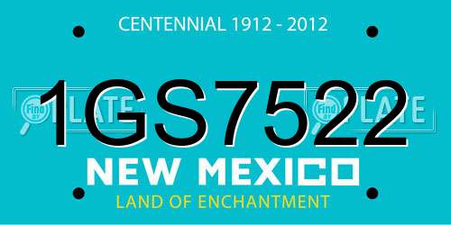 1GS7522 New Mexico License Plate