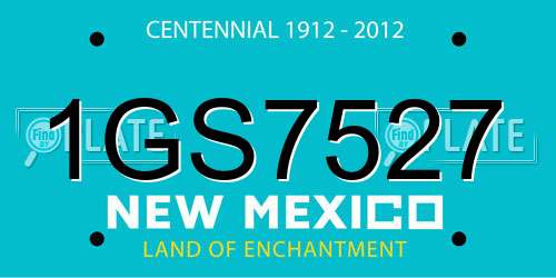 1GS7527 New Mexico License Plate