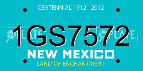 1GS7572 New Mexico License Plate