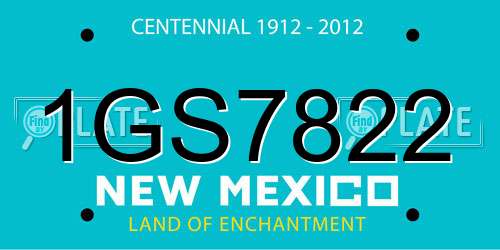 1GS7822 New Mexico License Plate
