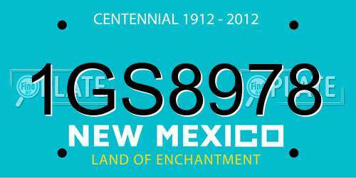 1GS8978 New Mexico License Plate