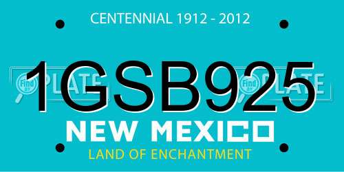 1GSB925 New Mexico License Plate
