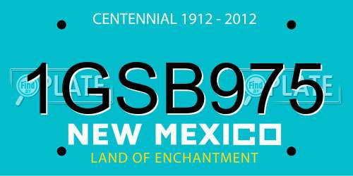 1GSB975 New Mexico License Plate
