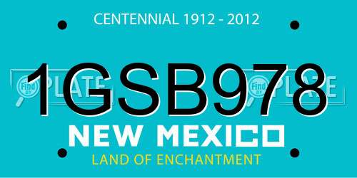 1GSB978 New Mexico License Plate