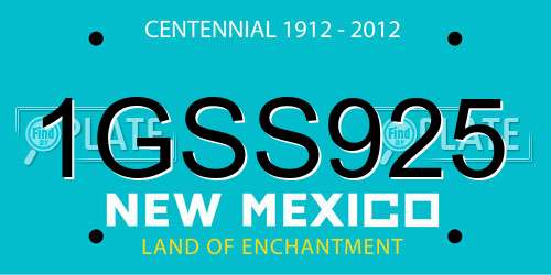 1GSS925 New Mexico License Plate