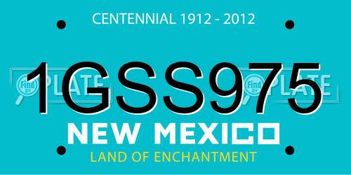 1GSS975 New Mexico License Plate