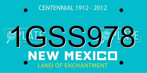 1GSS978 New Mexico License Plate
