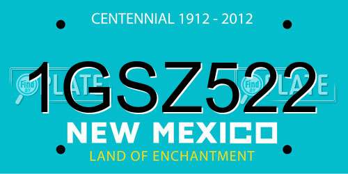 1GSZ522 New Mexico License Plate