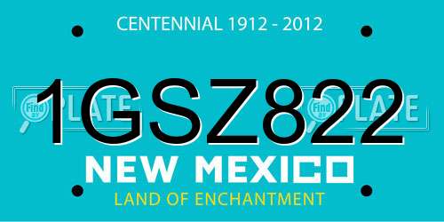 1GSZ822 New Mexico License Plate