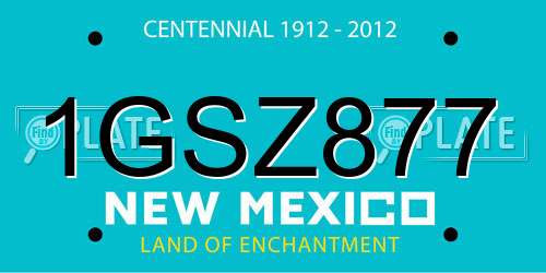 1GSZ877 New Mexico License Plate