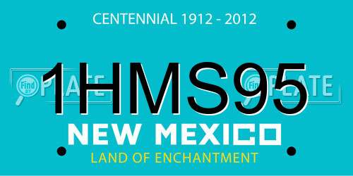 1HMS95 New Mexico License Plate