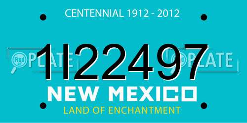 1I22497 New Mexico License Plate