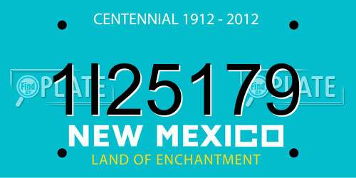 1I25179 New Mexico License Plate