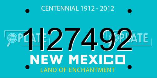 1I27492 New Mexico License Plate