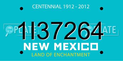 1I37264 New Mexico License Plate