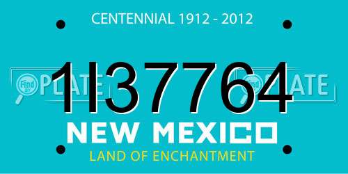 1I37764 New Mexico License Plate