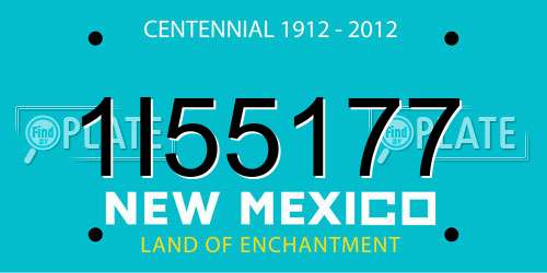 1I55177 New Mexico License Plate