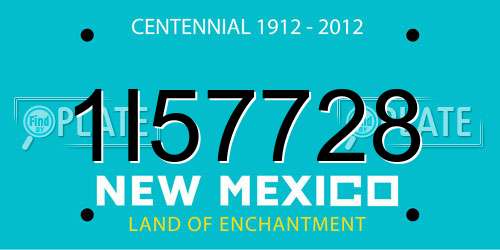 1I57728 New Mexico License Plate