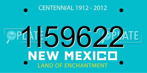 1I59622 New Mexico License Plate