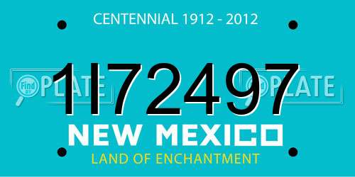 1I72497 New Mexico License Plate