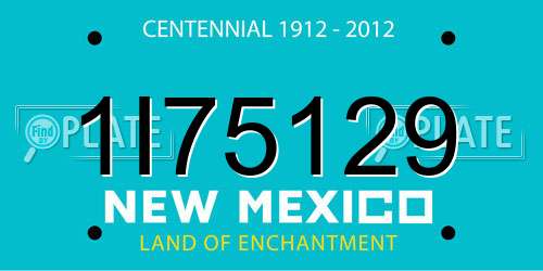 1I75129 New Mexico License Plate