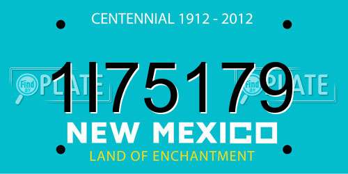 1I75179 New Mexico License Plate