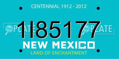 1I85177 New Mexico License Plate