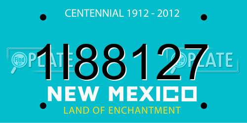 1I88127 New Mexico License Plate
