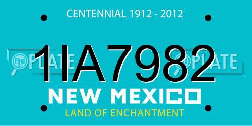 1IA7982 New Mexico License Plate