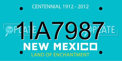 1IA7987 New Mexico License Plate