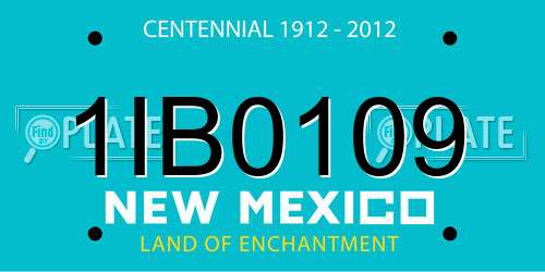 1IB0109 New Mexico License Plate