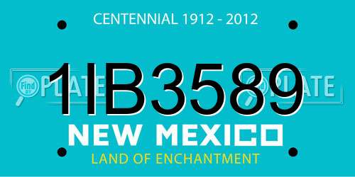 1IB3589 New Mexico License Plate
