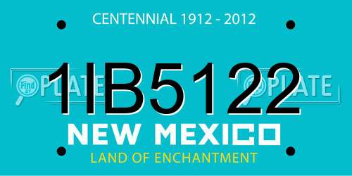 1IB5122 New Mexico License Plate