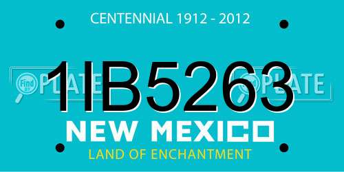 1IB5263 New Mexico License Plate
