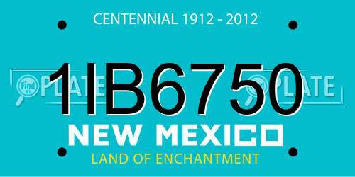 1IB6750 New Mexico License Plate