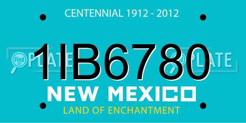 1IB6780 New Mexico License Plate