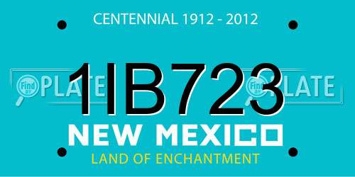1IB723 New Mexico License Plate