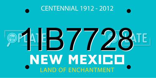 1IB7728 New Mexico License Plate