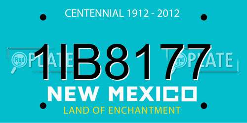 1IB8177 New Mexico License Plate