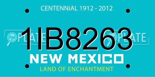 1IB8263 New Mexico License Plate